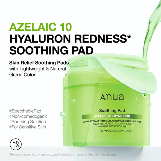ANUA - Azelaic 10 Hyaluron Redness Soothing Pad - 90pads