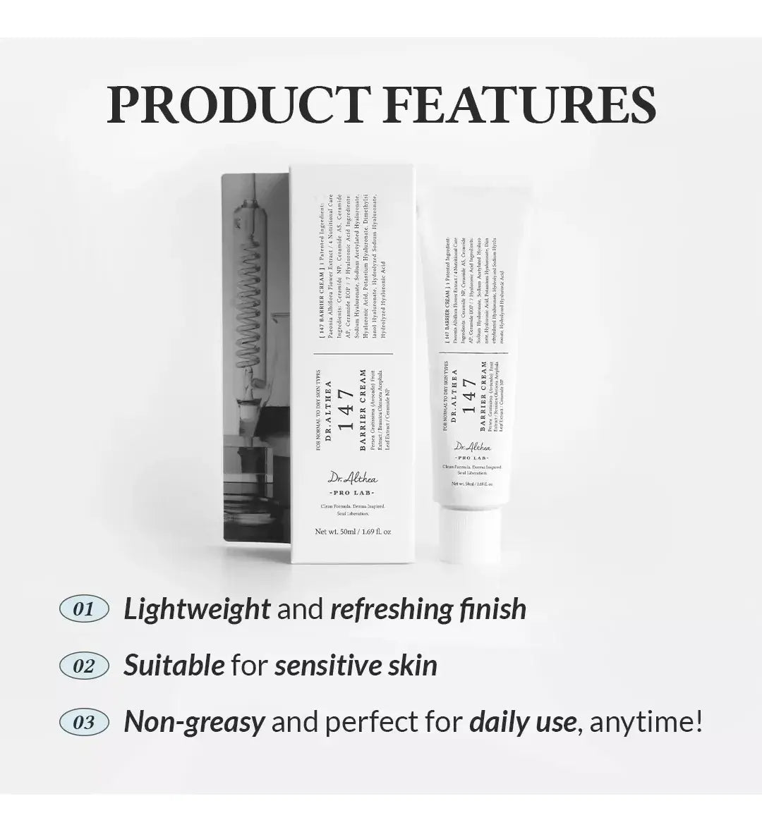 Dr. Althea 147 Barrier Cream – Crema Hidratante con Ceramidas y Ácido Hialurónico (50 ml)