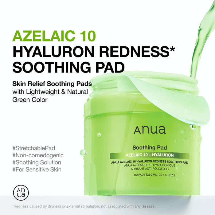 ANUA - Azelaic 10 Hyaluron Redness Soothing Pad - 90pads